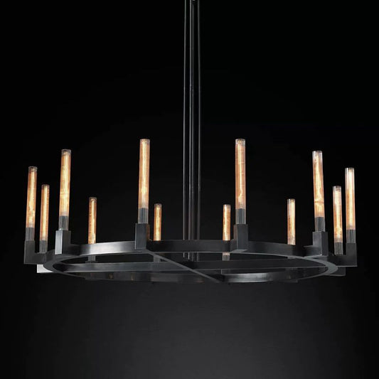 Cannely Glass Round Chandelier 60"