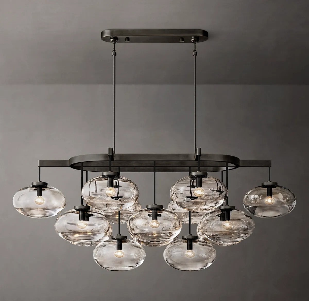 Caprice Clear Glass Linear Chandelier 54"