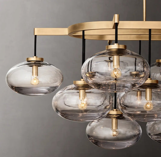 Caprice Clear Glass Linear Chandelier 72"