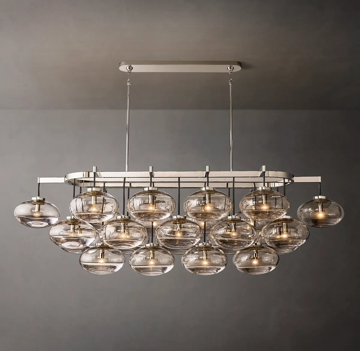 Caprice Clear Glass Linear Chandelier 72"