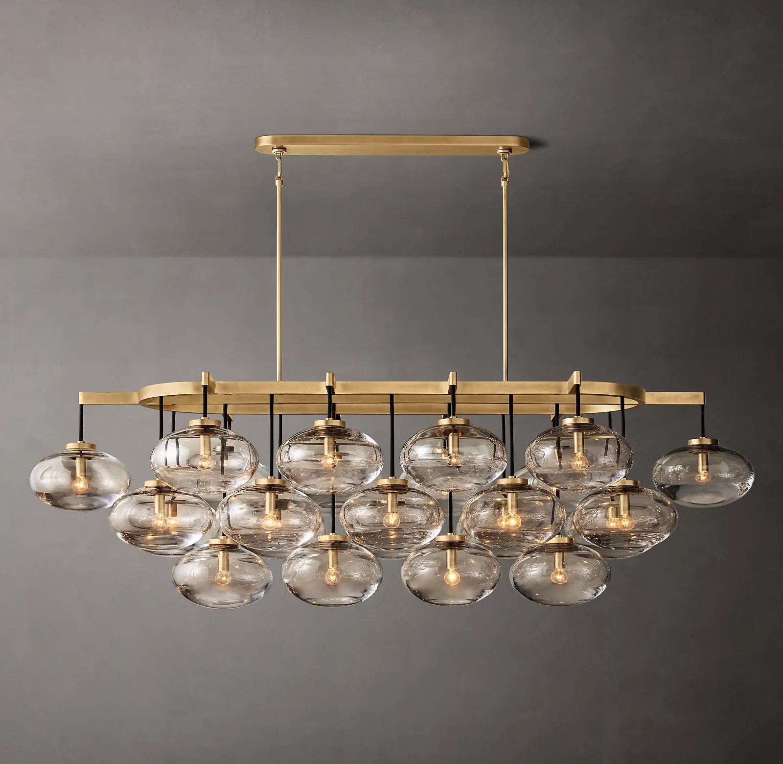 Caprice Clear Glass Linear Chandelier 72"