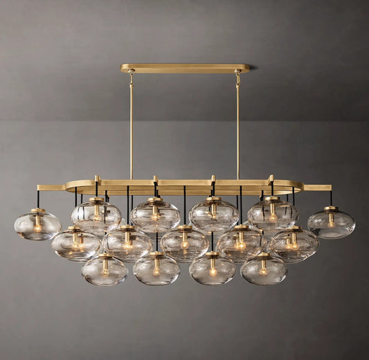 Caprice Clear Glass Linear Chandelier 72"
