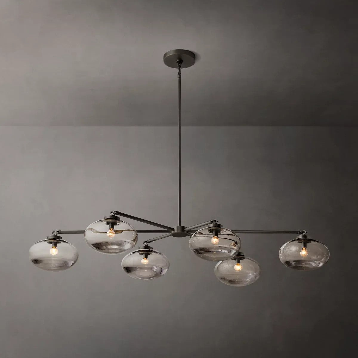 Caprice Clear Glass Mobile Linear Chandelier