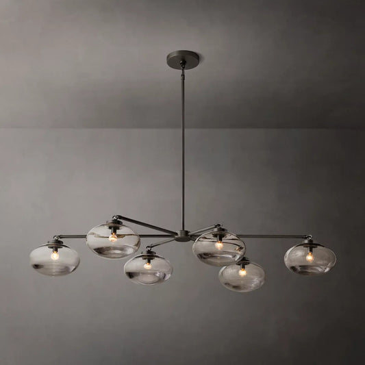 Caprice Clear Glass Mobile Linear Chandelier