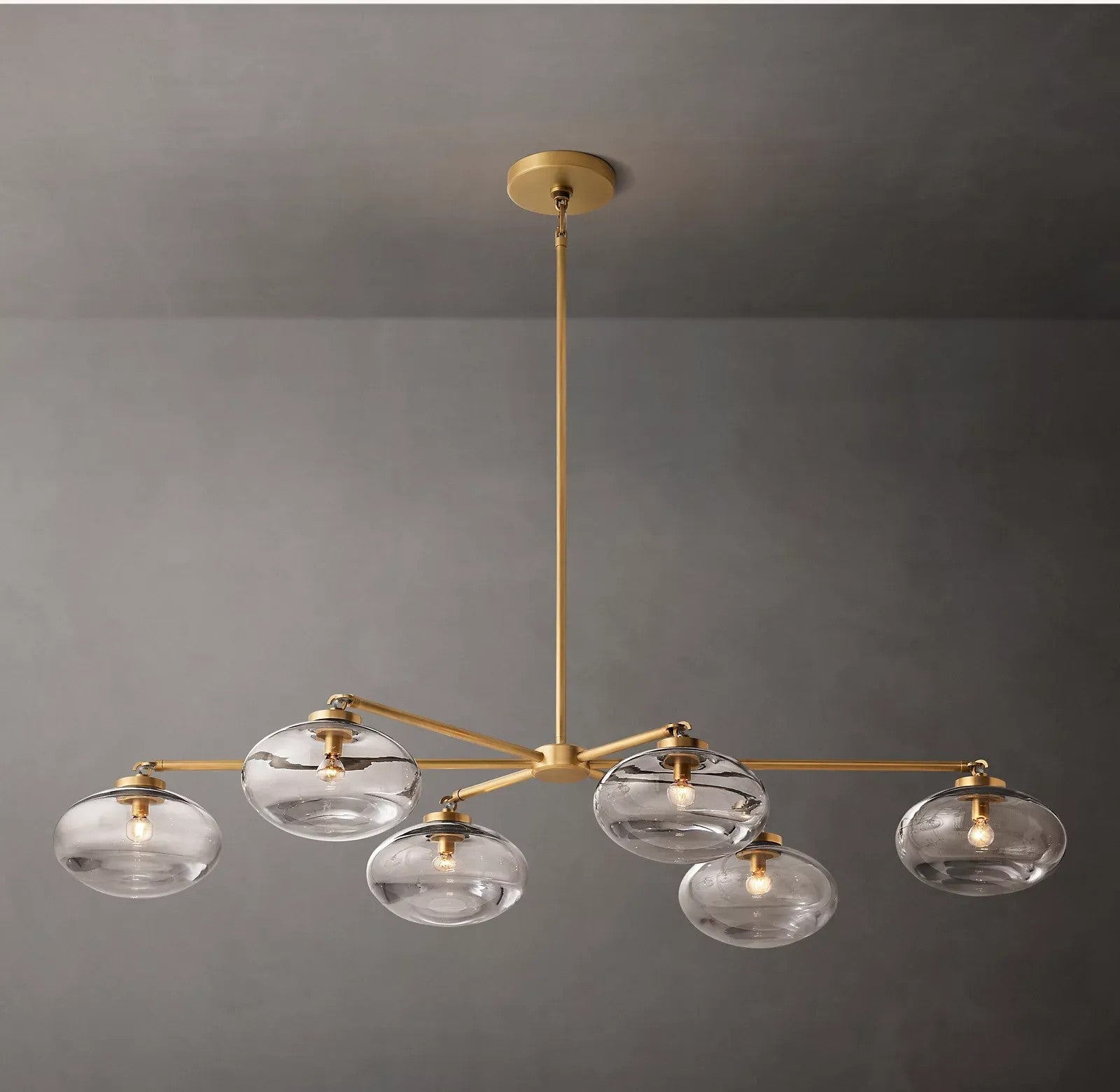 Caprice Clear Glass Mobile Linear Chandelier