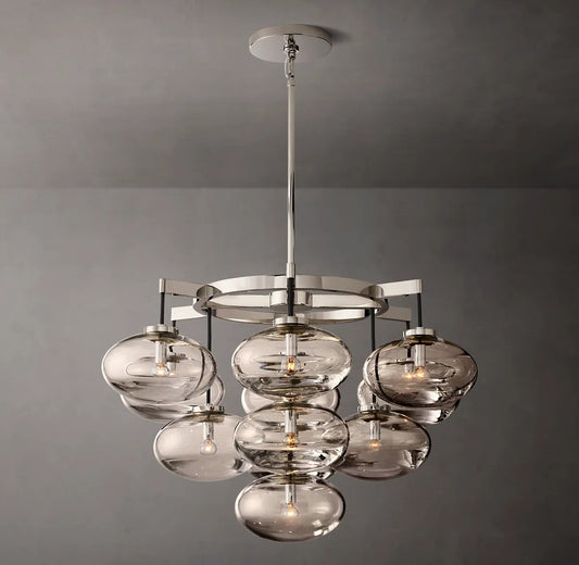 Caprice Clear Glass Round Chandelier 36"