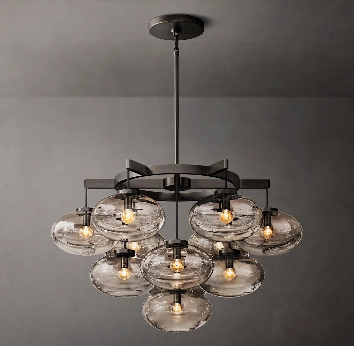 Caprice Clear Glass Round Chandelier 36"