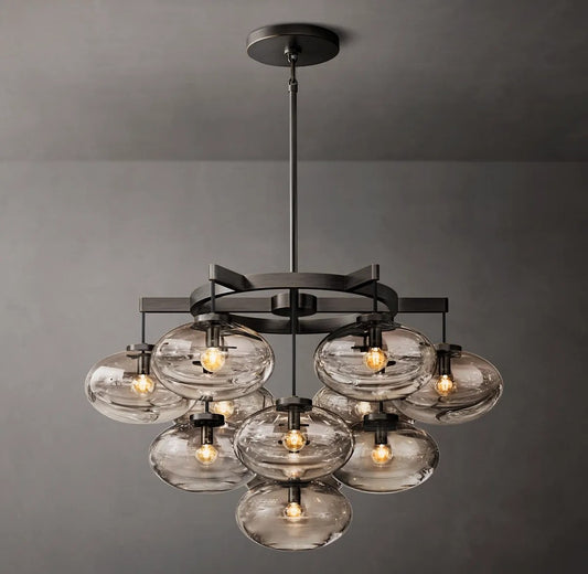 Caprice Clear Glass Round Chandelier 36"