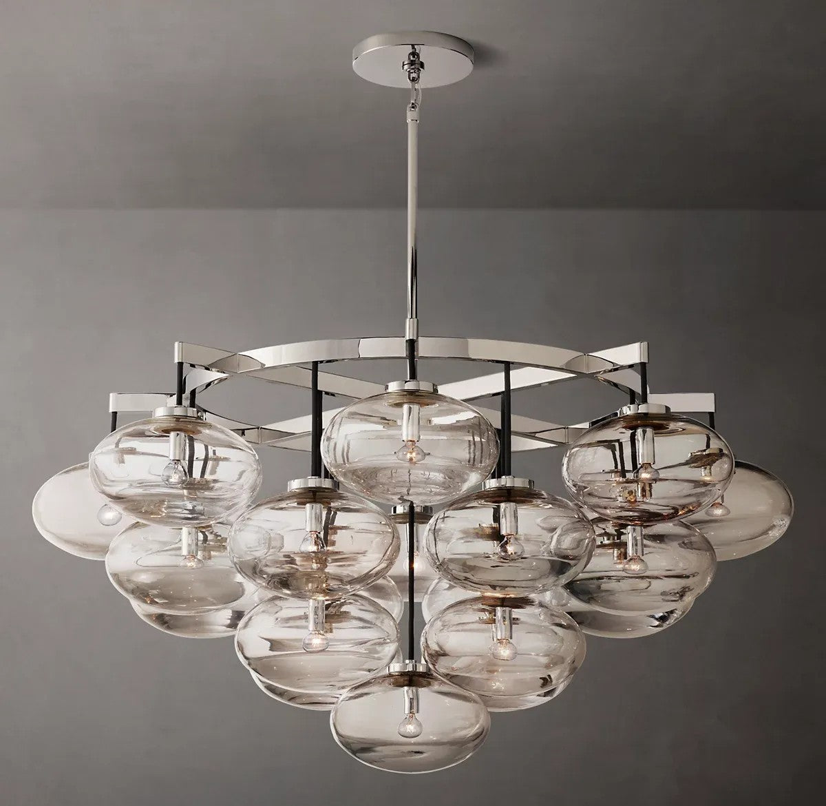 Caprice Clear Glass Round Chandelier 48"