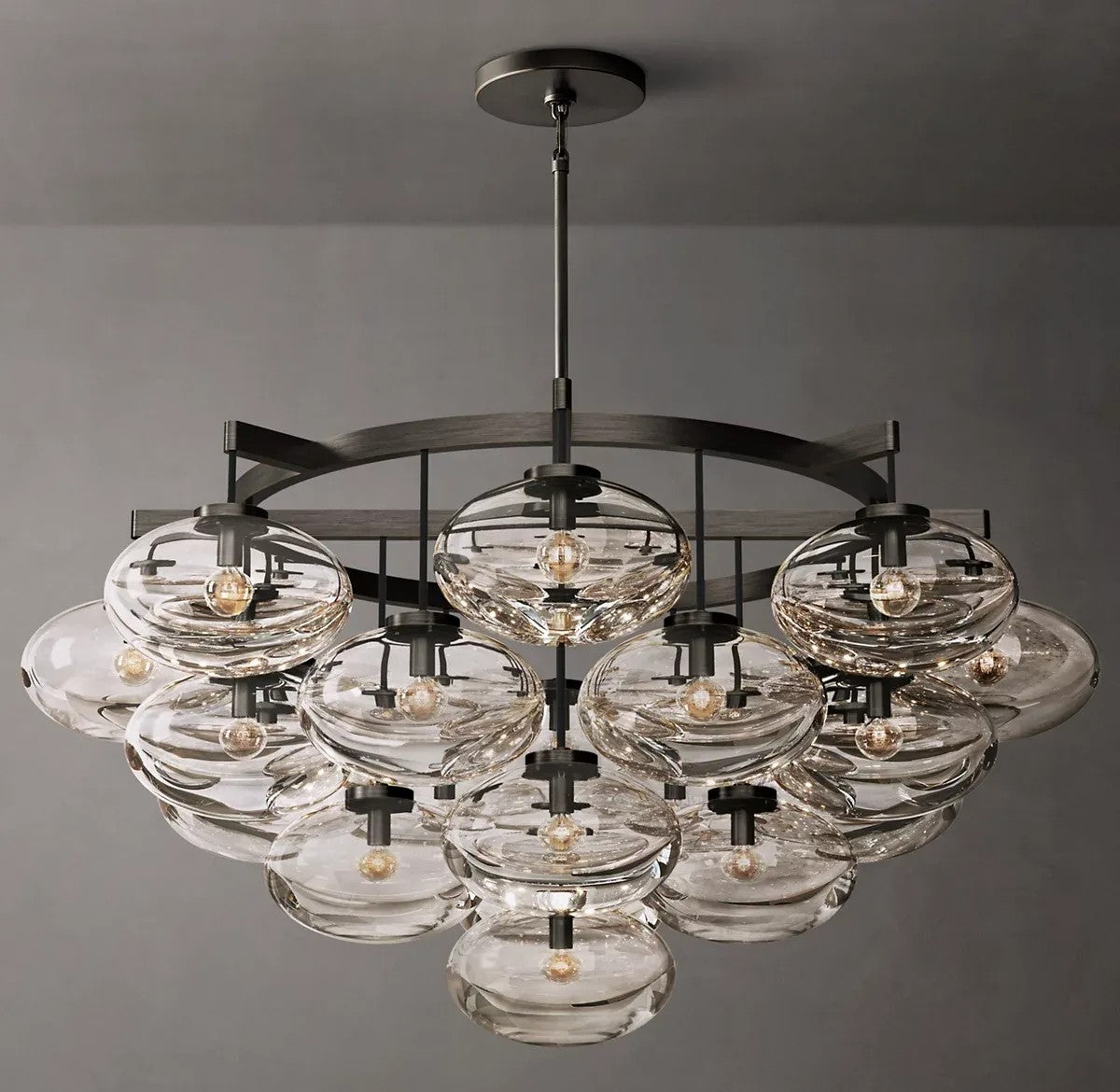 Caprice Clear Glass Round Chandelier 48"