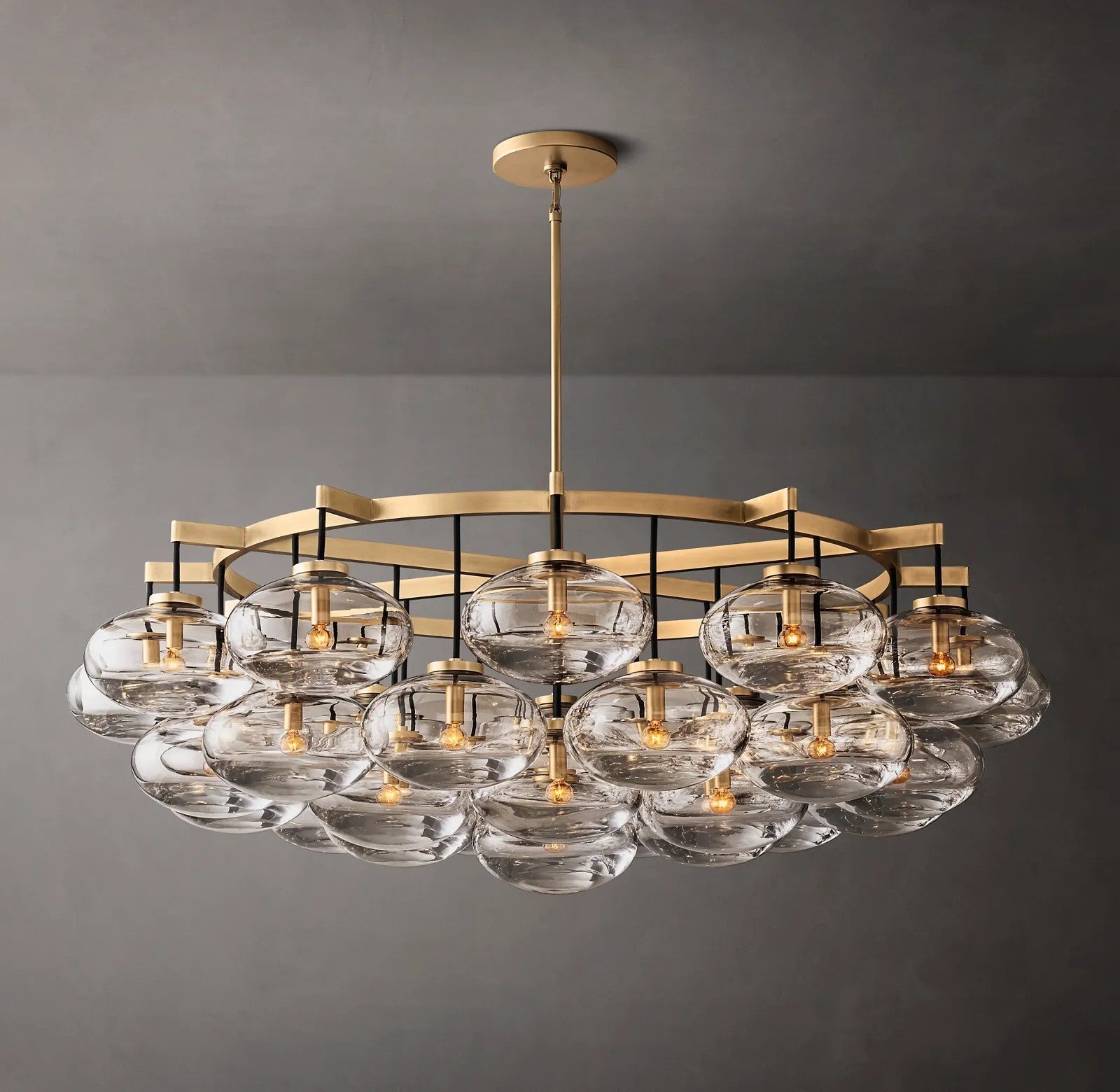 Caprice Clear Glass Round Chandelier 60"