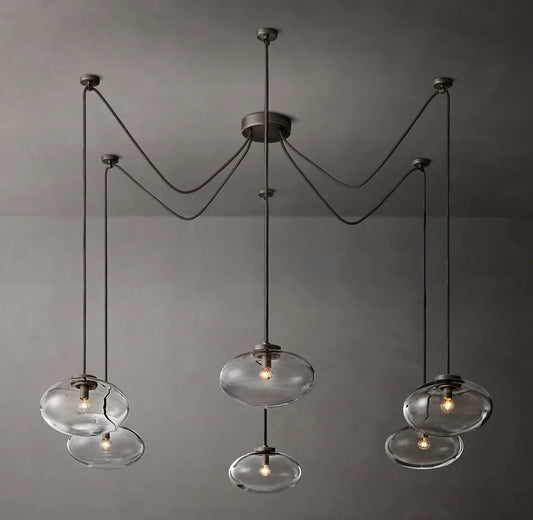 Caprice Clear Glass Suspended Chandelier 84"