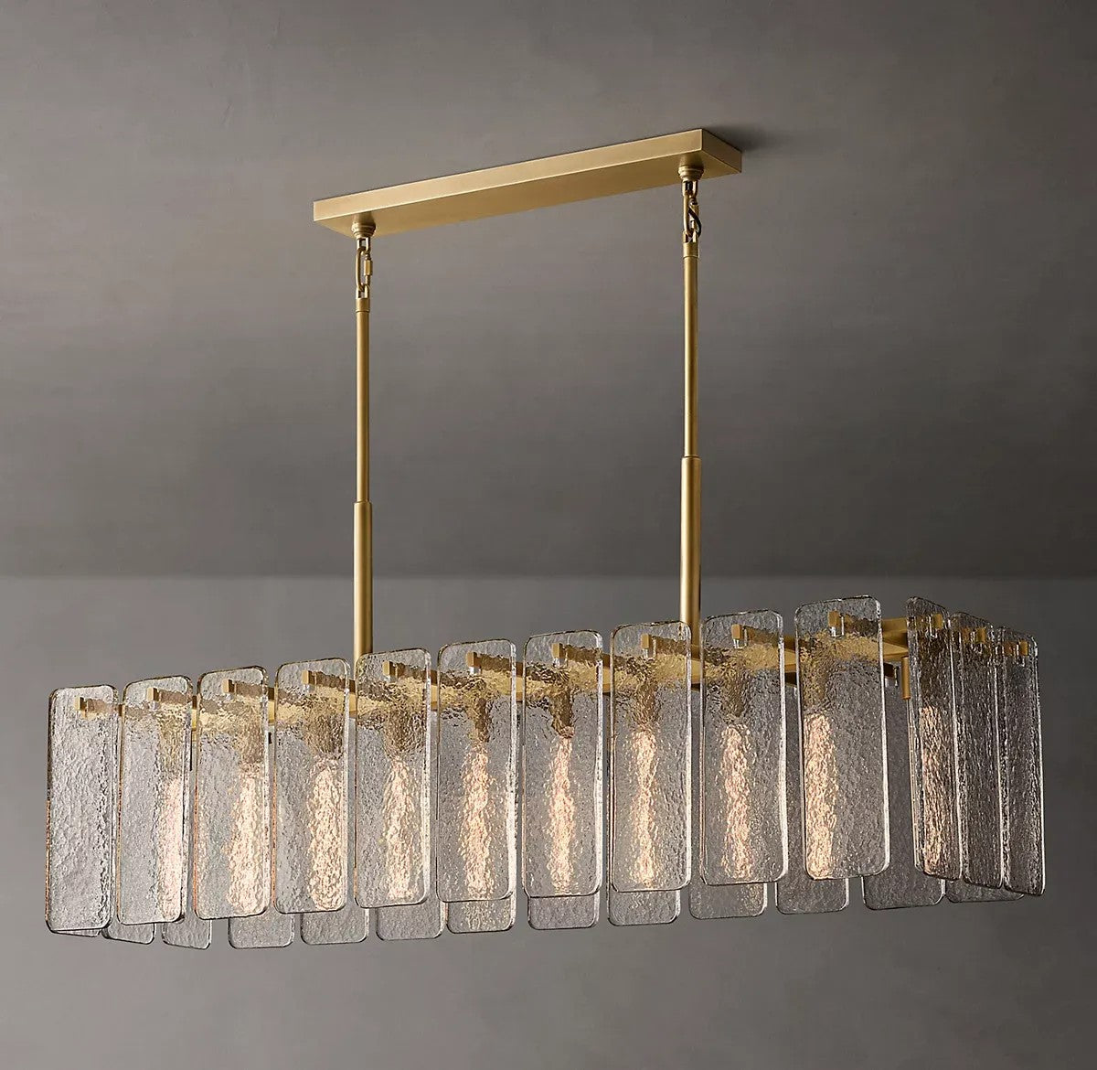 Caramelle Glass Rectangular Chandelier 60"
