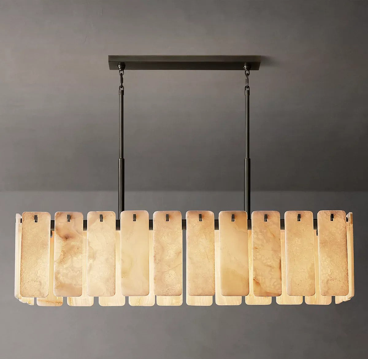 Caramelle Onyx Rectangular Chandelier 60"