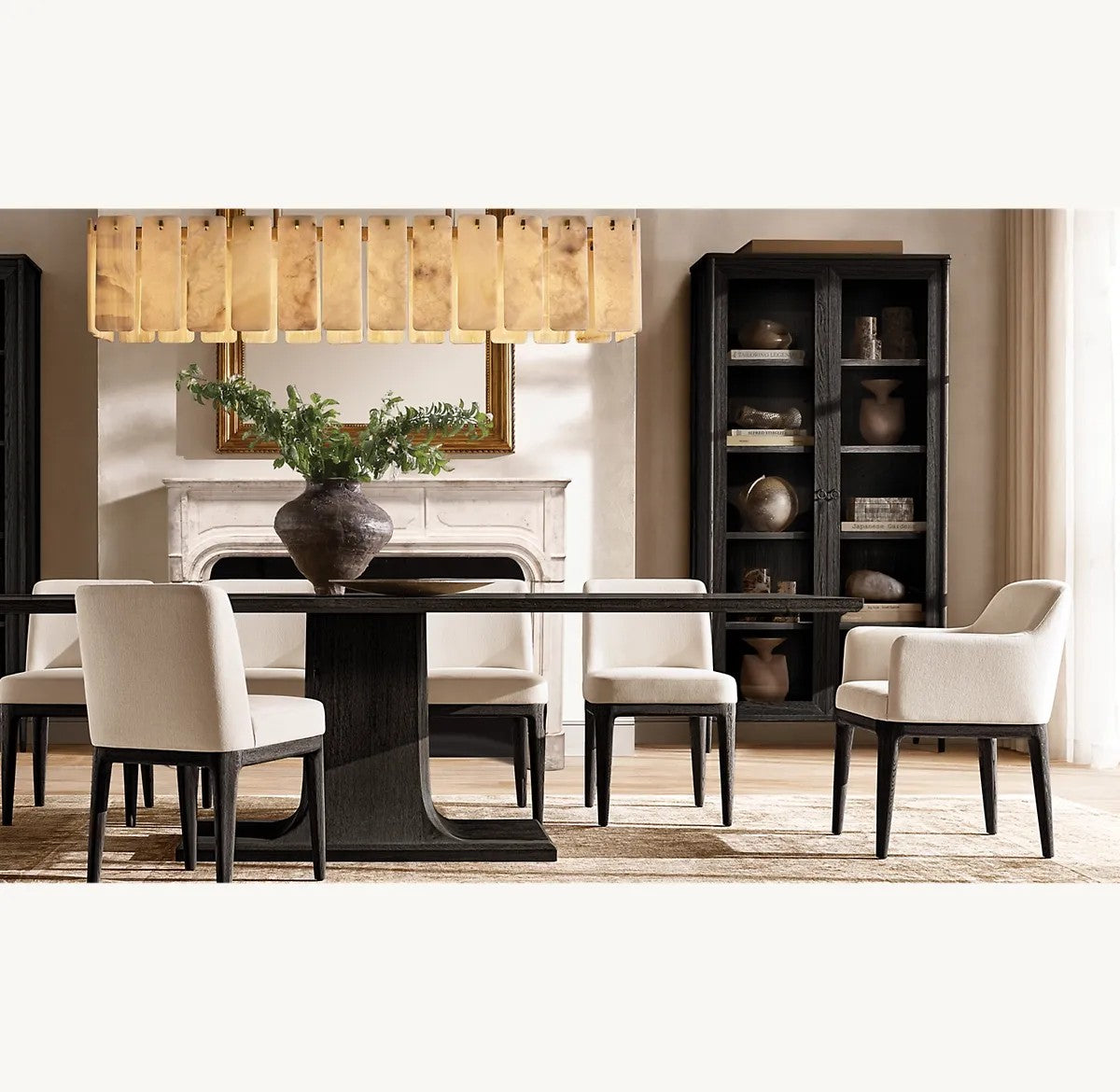 Caramelle Onyx Rectangular Chandelier 74"