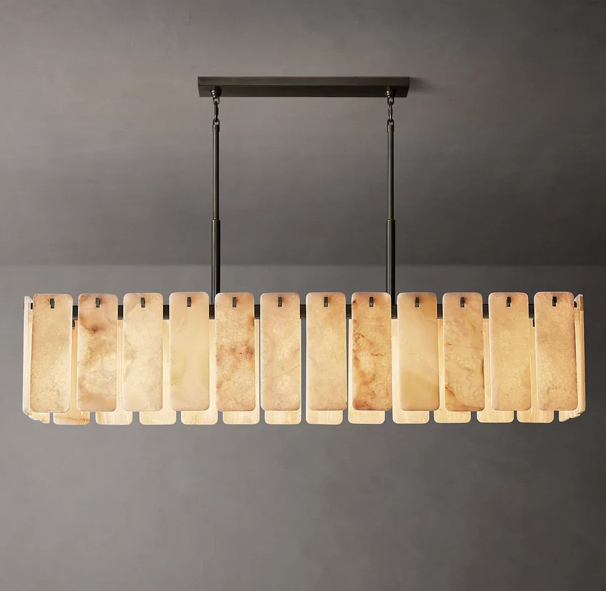 Caramelle Onyx Rectangular Chandelier 74"