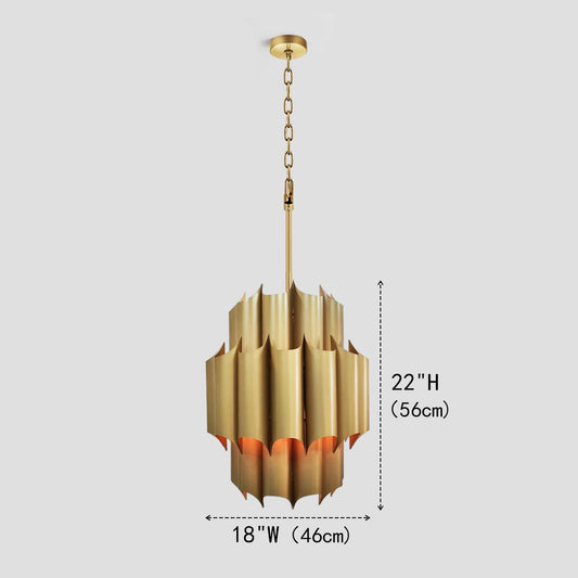 Cathedral Brass Fluted Chandelier