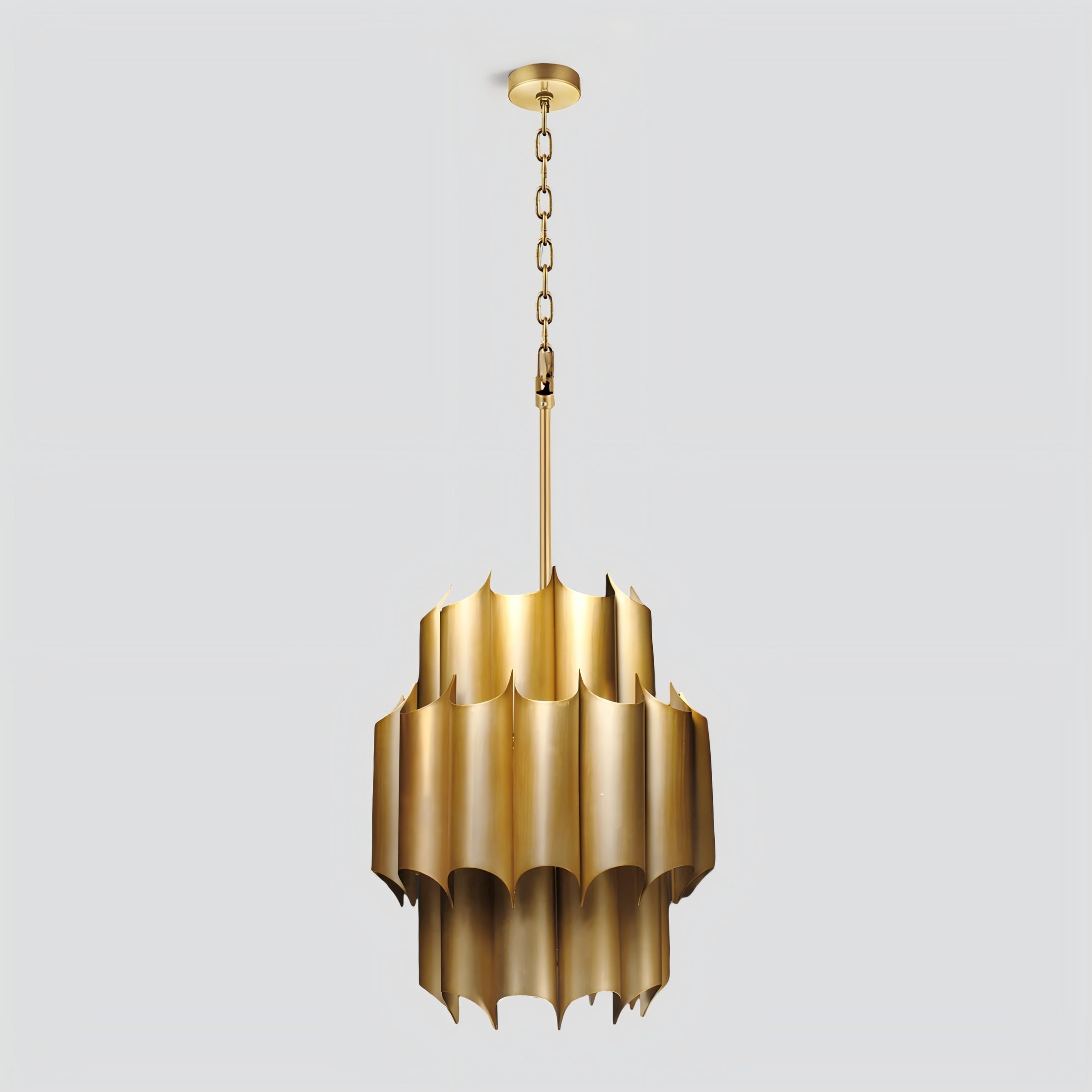 Cathedral Brass Fluted Chandelier