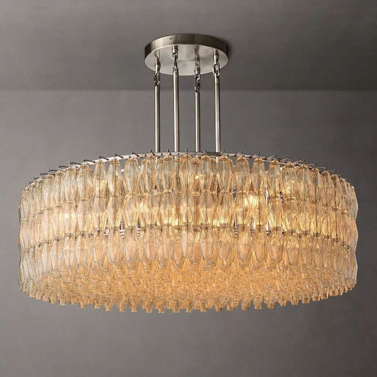 Chiala Clear Glass Round  Dining Room Chandelier 62"