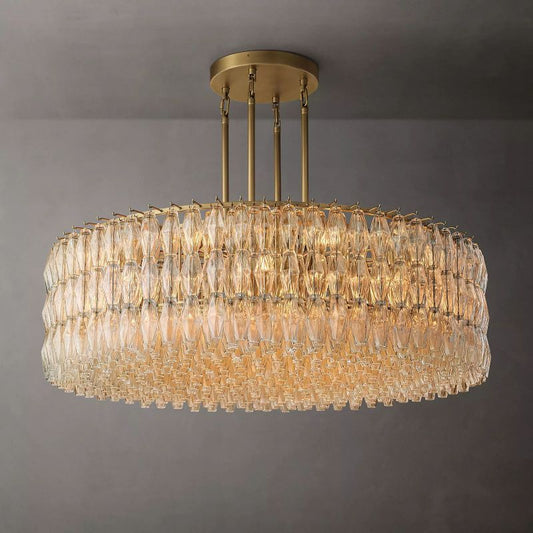 Chiala Clear Glass Round  Dining Room Chandelier 62"