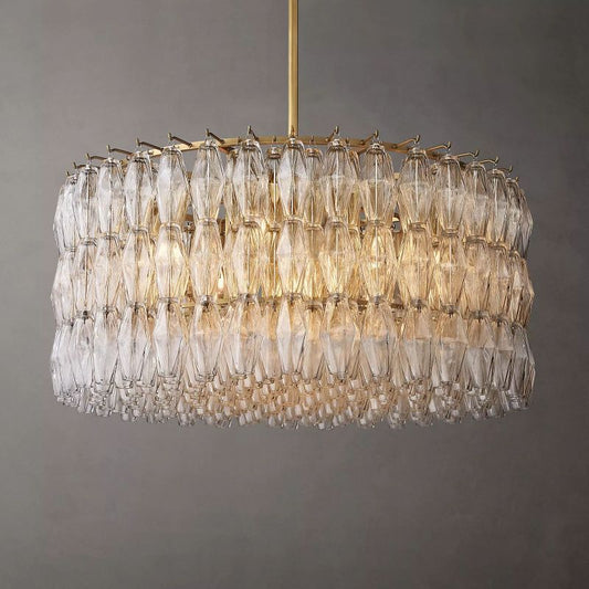 Chiala Clear Glass Round Chandelier 37" For Living Room