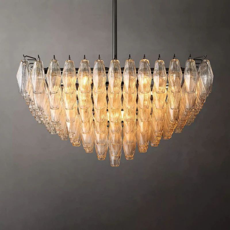 Chiala Clear Glass Square Chandelier 32" For Living Room