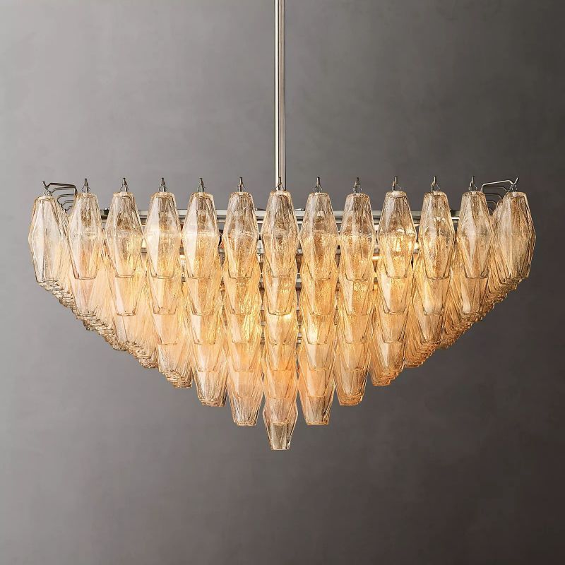 Chiala Clear Glass Square Chandelier 32" For Living Room
