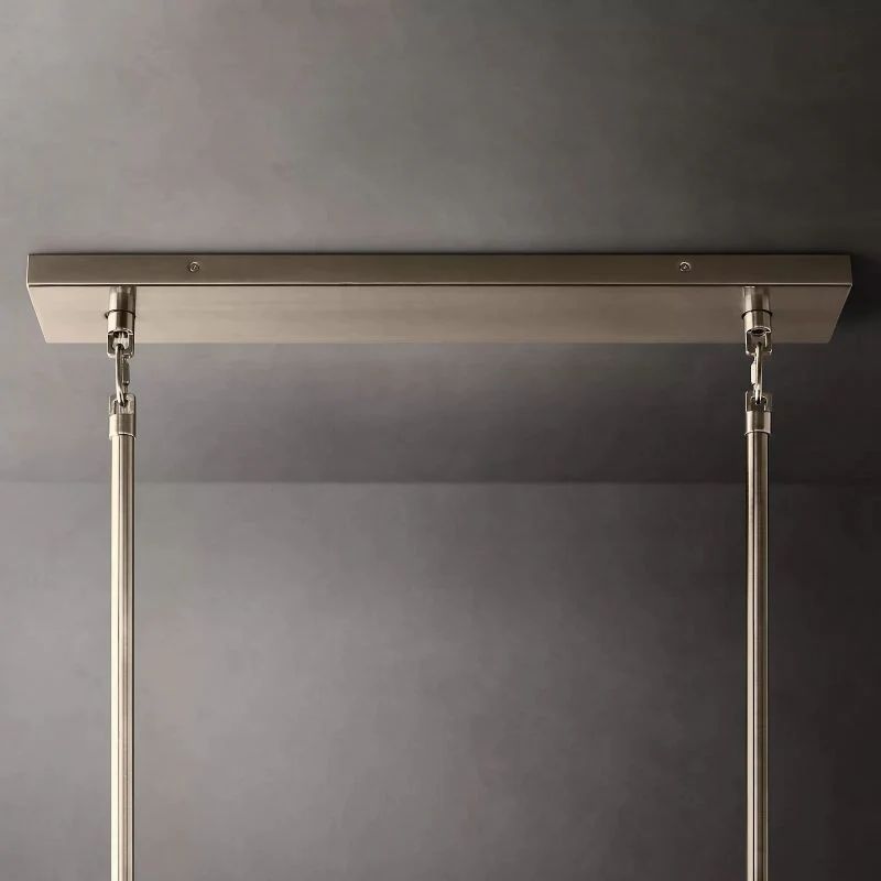 Chiala Clear Glass Tiered Rectangular Chandelier 54" For Living Room