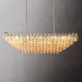 Load image into Gallery viewer, Chiala Clear Glass Tiered Rectangular Chandelier 54" For Living Room

