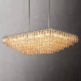 Load image into Gallery viewer, Chiala Clear Glass Tiered Rectangular Chandelier 54" For Living Room
