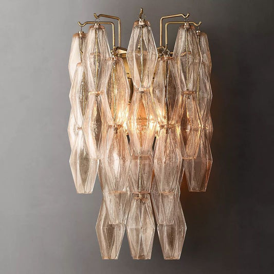 Chiara Clear Glass Short Bedroom Wall Sconce