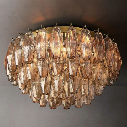 Chiala Smoke Glass Flushmount 22"
