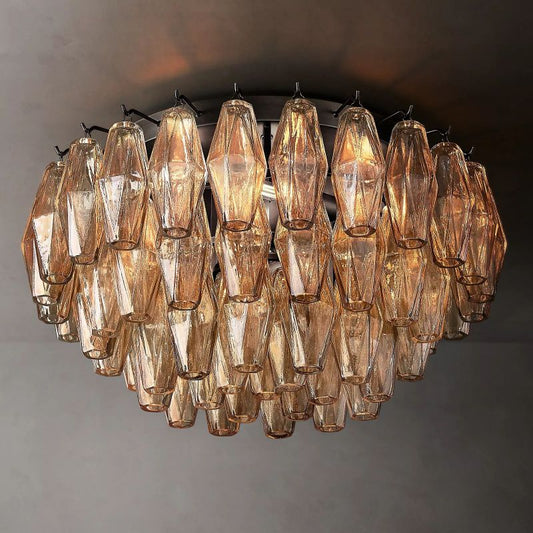 Chiala Smoke Glass Flushmount 22"