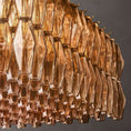 Load image into Gallery viewer, Chiara Smoke Glass Rectangular Chandelier 74" For Living Room
