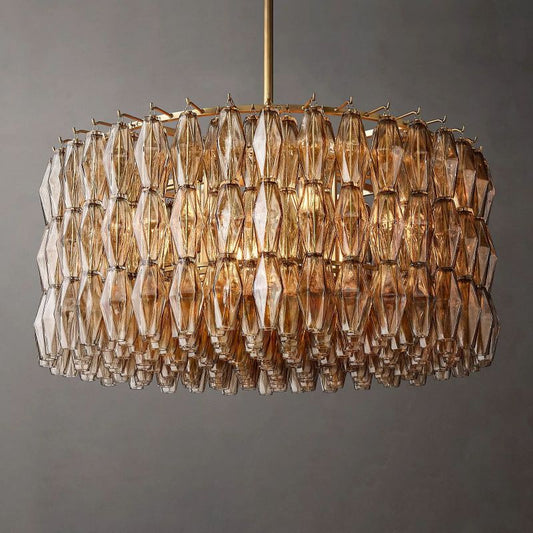 Chiala Smoke Glass Round Chandelier 37"