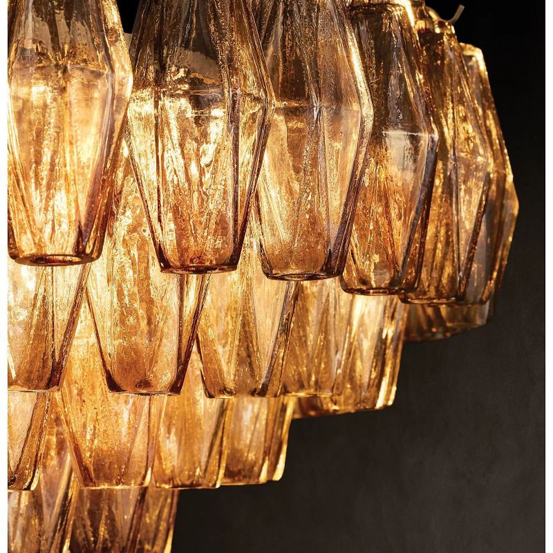 Chiala Clear Glass Square Chandelier 32" For Living Room