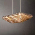 Load image into Gallery viewer, Chiala Smoke Glass Tiered Rectangular Chandelier 54" For Living Room
