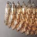 Load image into Gallery viewer, Chiala Smoke Glass Tiered Rectangular Chandelier 54" For Living Room
