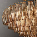 Load image into Gallery viewer, Chiala Smoke Glass Tiered Round Chandelier 62" For Living Room
