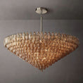 Load image into Gallery viewer, Chiala Smoke Glass Tiered Round Chandelier 62" For Living Room
