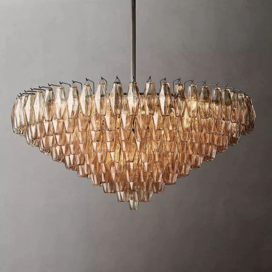 Chiala Smoke Glass Tiered Round Chandelier 47" For Living Room