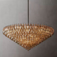 Load image into Gallery viewer, Chiala Smoke Glass Tiered Round Chandelier 62" For Living Room

