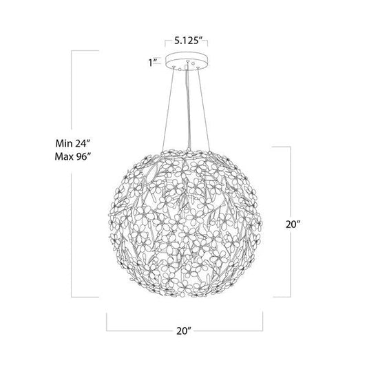 Cherishy 6 Lights Spherical Chandelier 20"D