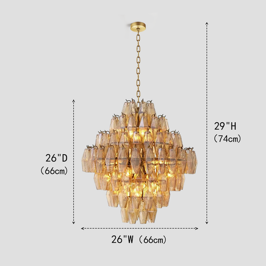 Chiala Smoke Glass Large Chandelier