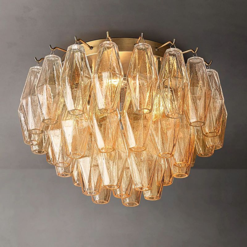 Chiala Clear Glass Flushmount 17"