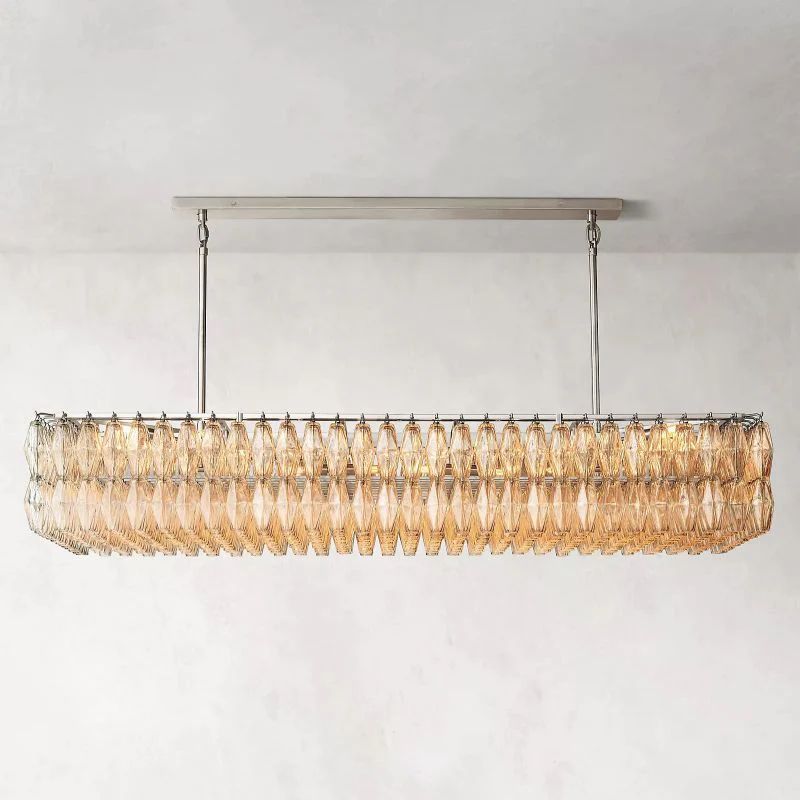 Chiala Clear Glass Rectangular Chandelier 74"