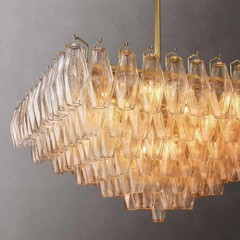 Chiala Clear Glass Square Chandelier 32"