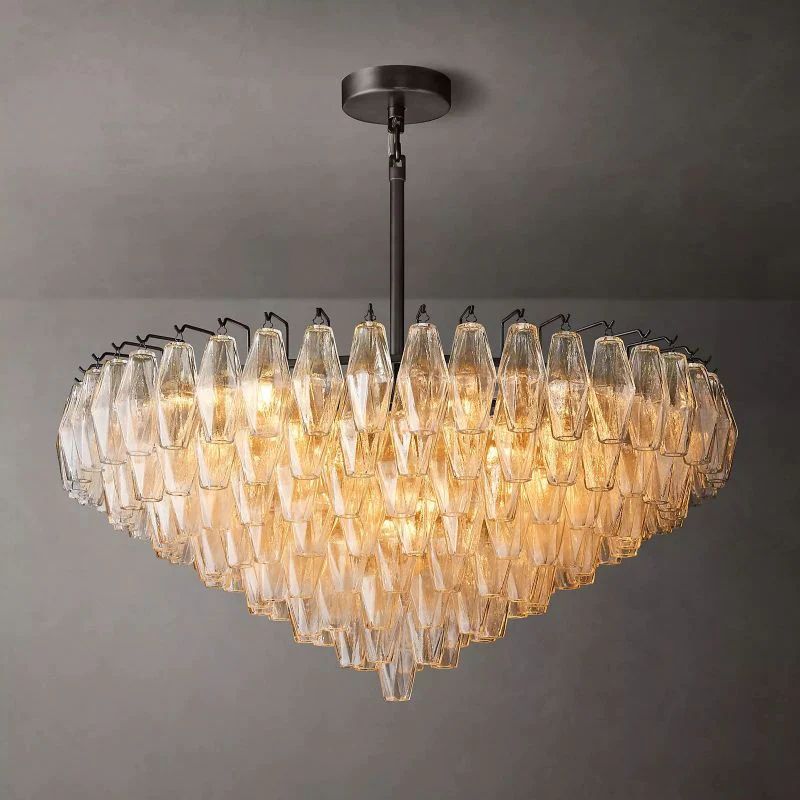 Chiala Clear Glass Tiered Round Chandelier 37"