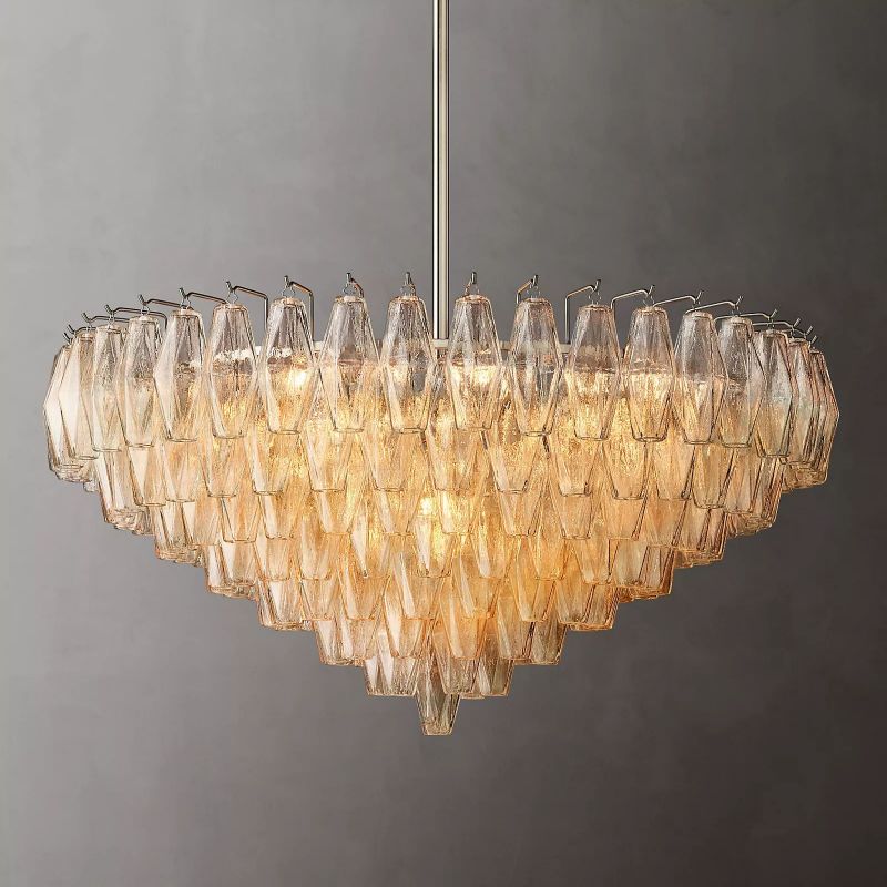 Chiala Clear Glass Tiered Round Chandelier 37"