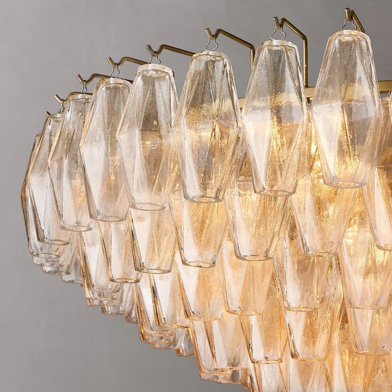 Chiala Clear Glass Tiered Round Chandelier 37"